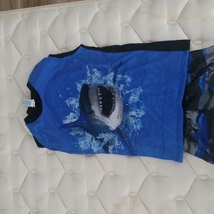 Boys shark tanktop and bottom shorts
